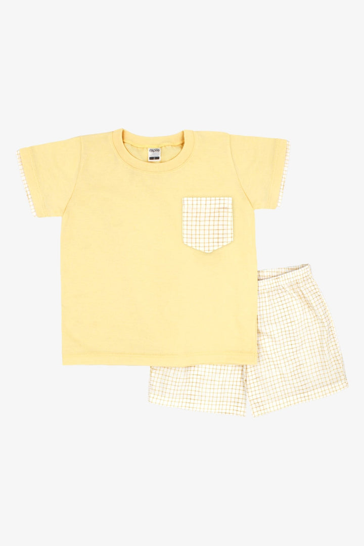 Rapife "Sol" Yellow Checked T-Shirt &amp; Shorts - Millie and John