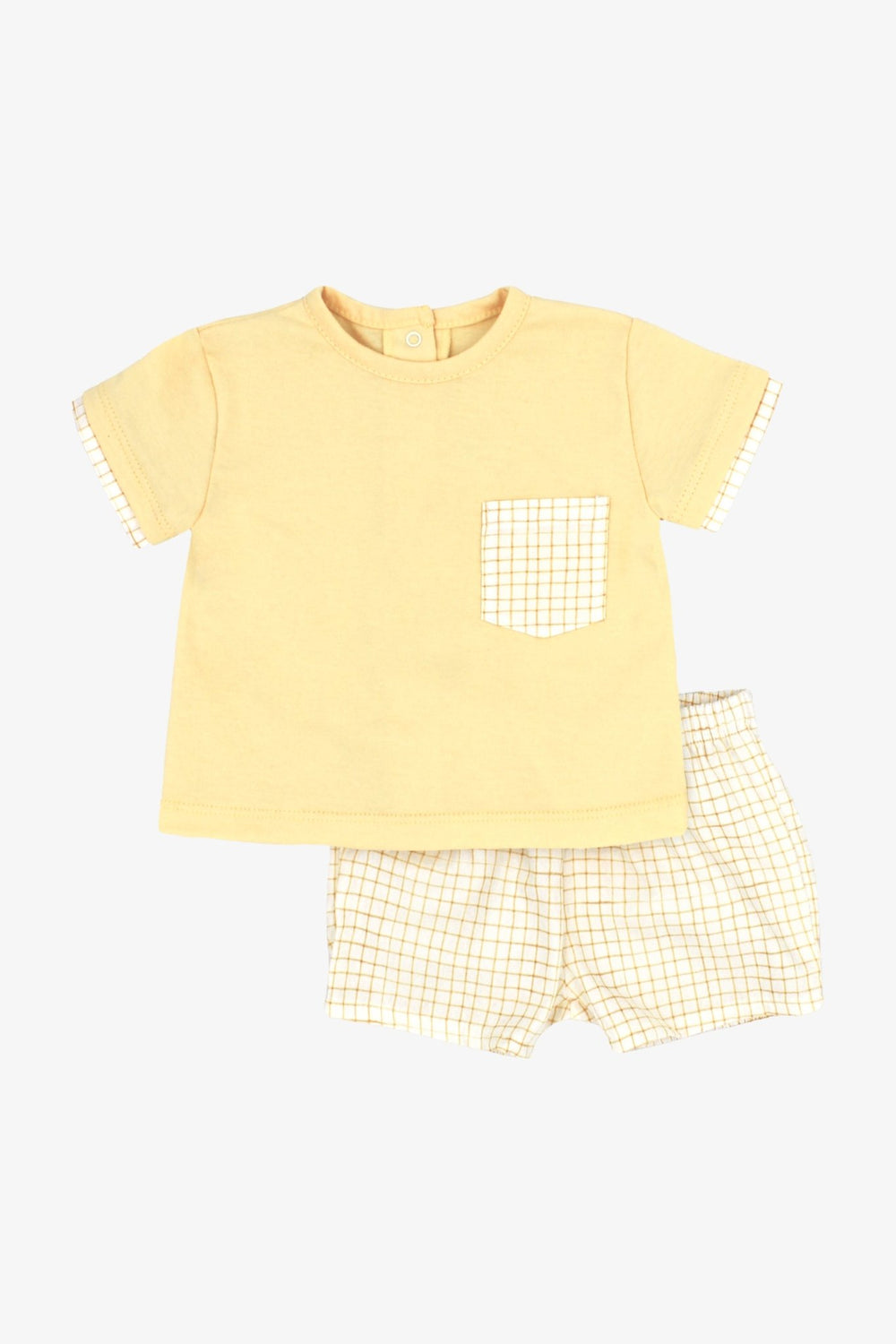 Rapife "Sol" Yellow Checked T-Shirt & Shorts - Millie and John