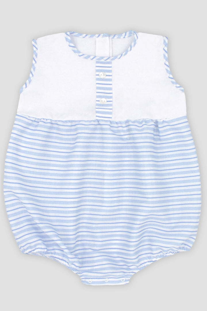 Rapife "Sonny" Baby Blue Striped Romper - Millie and John