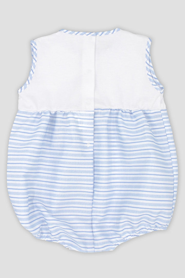 Rapife "Sonny" Baby Blue Striped Romper - Millie and John