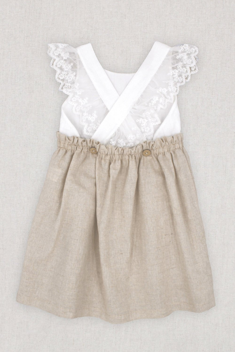 Rapife "Thea" Beige Linen Lace Dress - Millie and John