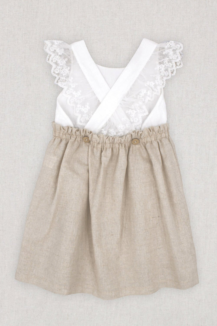 Rapife "Thea" Beige Linen Lace Dress - Millie and John