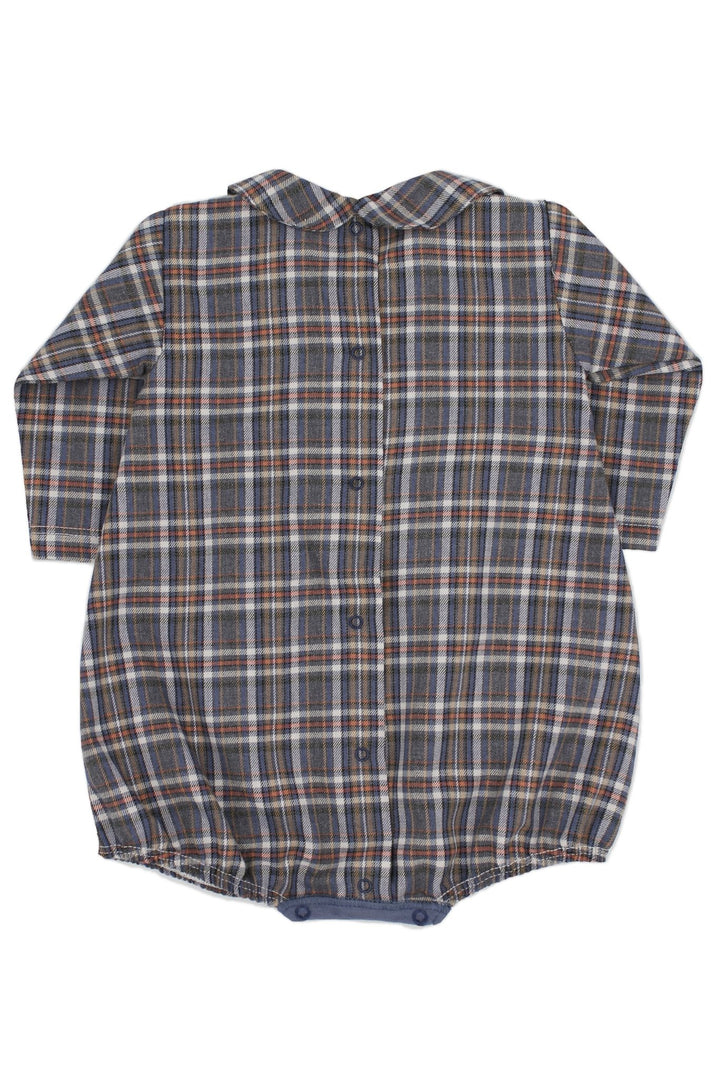 Rapife "Timothy" Dusky Blue Tartan Romper - Millie and John