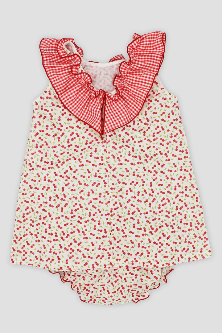 Rapife "Valentina" Red Cherry Print Dress & Bloomers - Millie and John