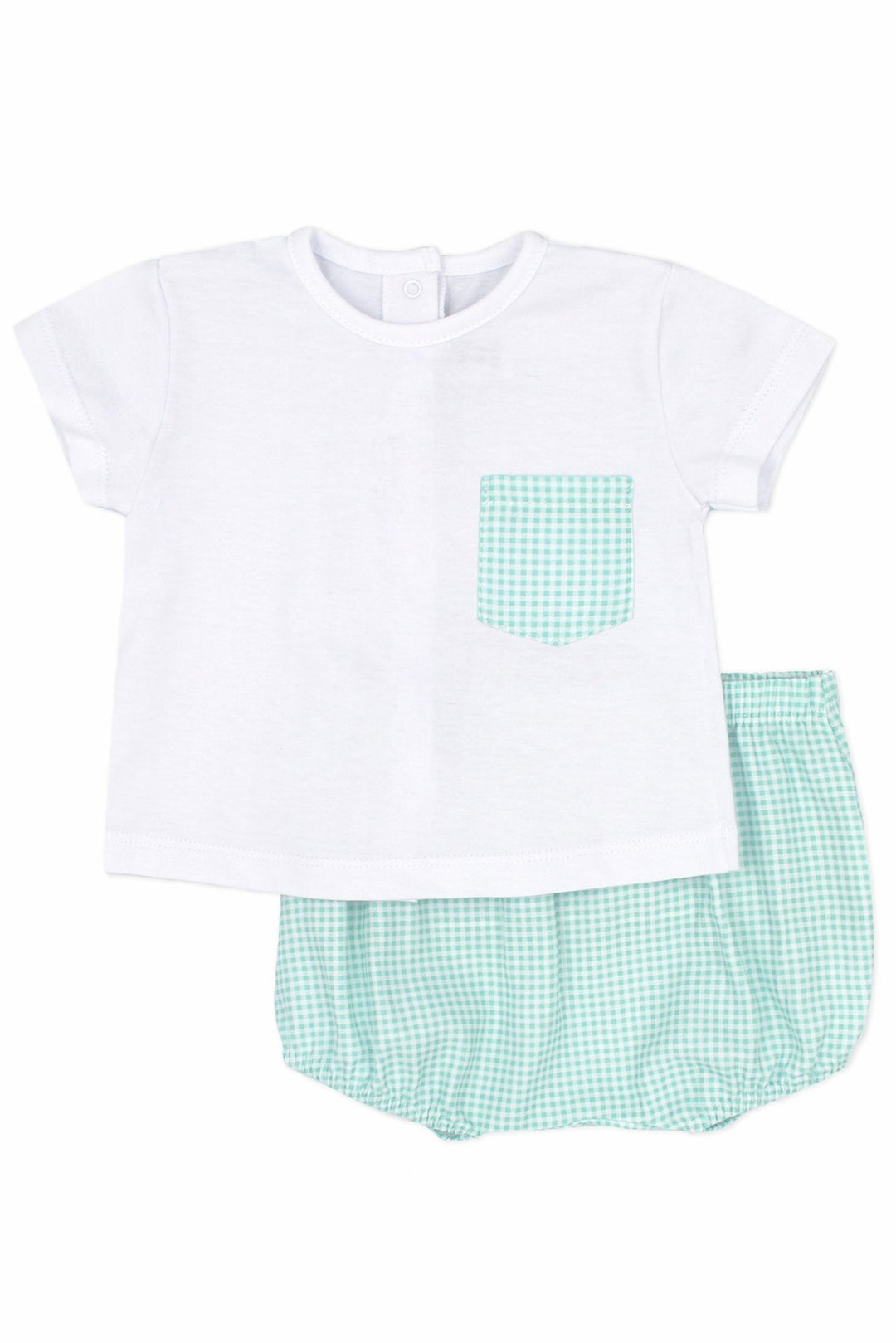 Rapife "Vincenzo" Turquoise Gingham T-Shirt & Jam Pants - Millie and John