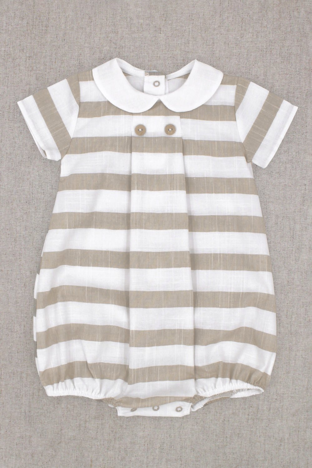 Rapife "Zachary" Beige Striped Romper - Millie and John