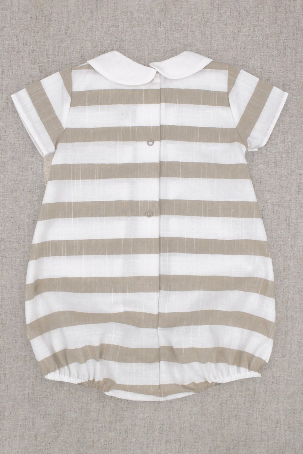 Rapife "Zachary" Beige Striped Romper - Millie and John