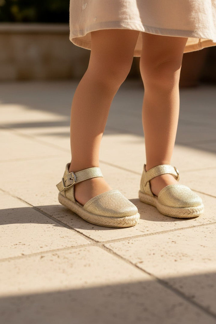 Sardon Gold Espadrille Sandals - Millie and John