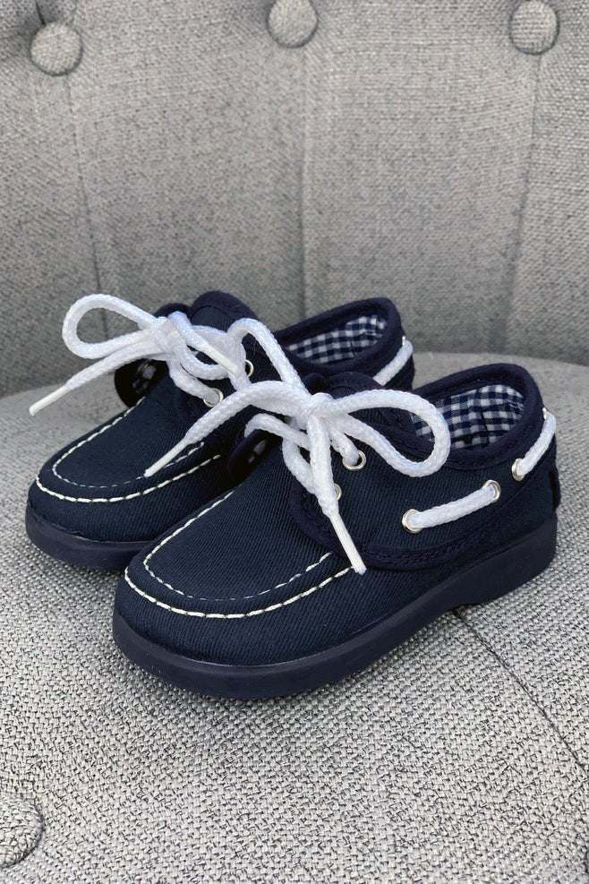 Sardon Navy Boat Shoes - Millie and John