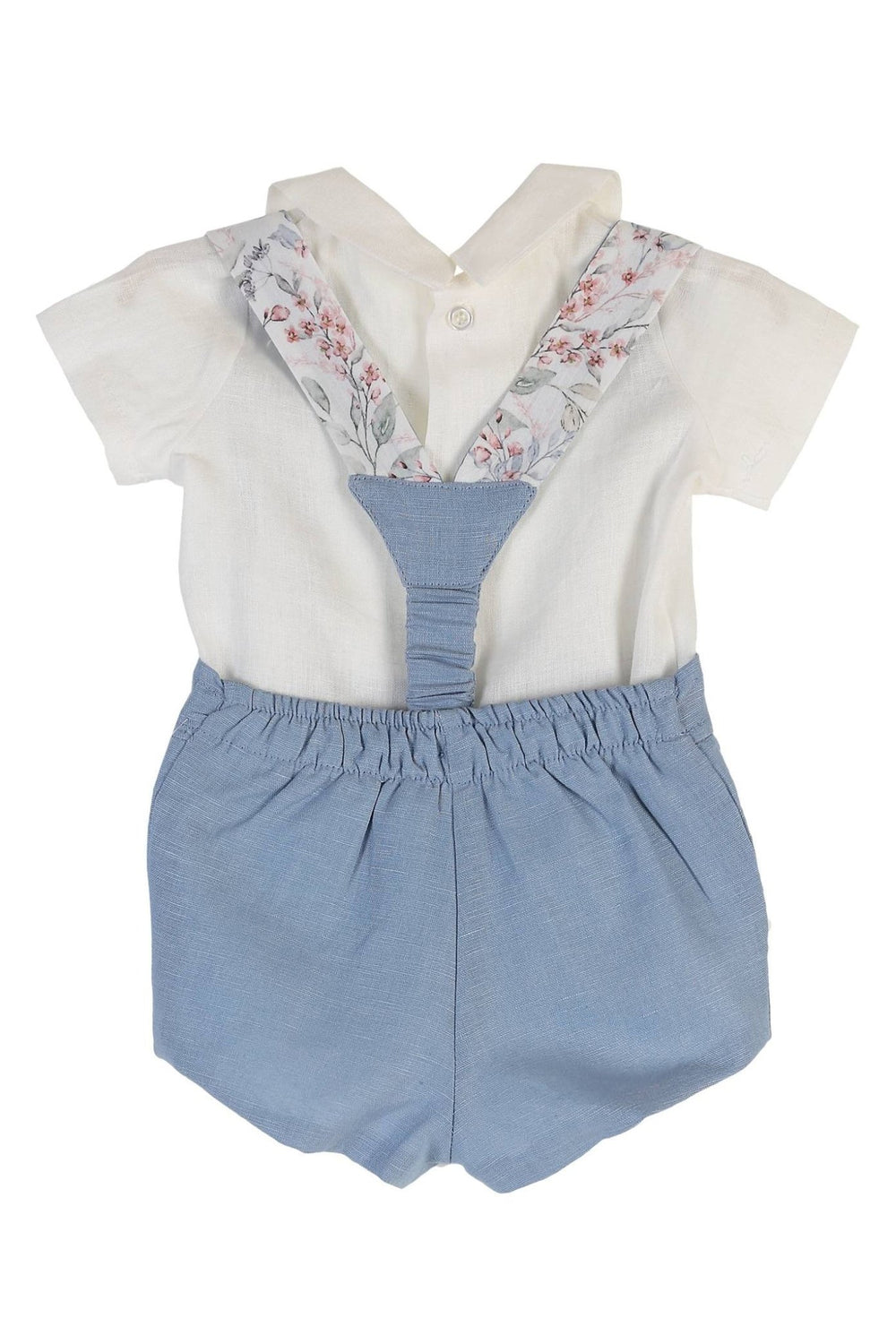 Tartaleta "Arthur" Shirt, Blue Shorts & Floral Braces - Millie and John