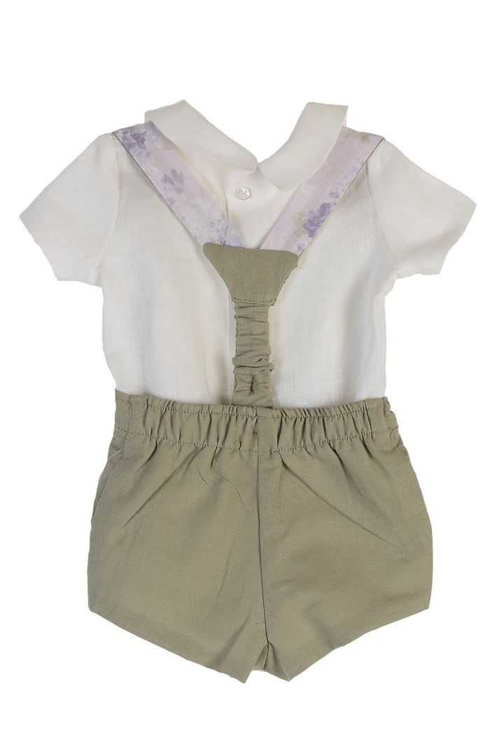 Tartaleta "Clarence" Shirt, Pistachio Shorts & Floral Braces - Millie and John