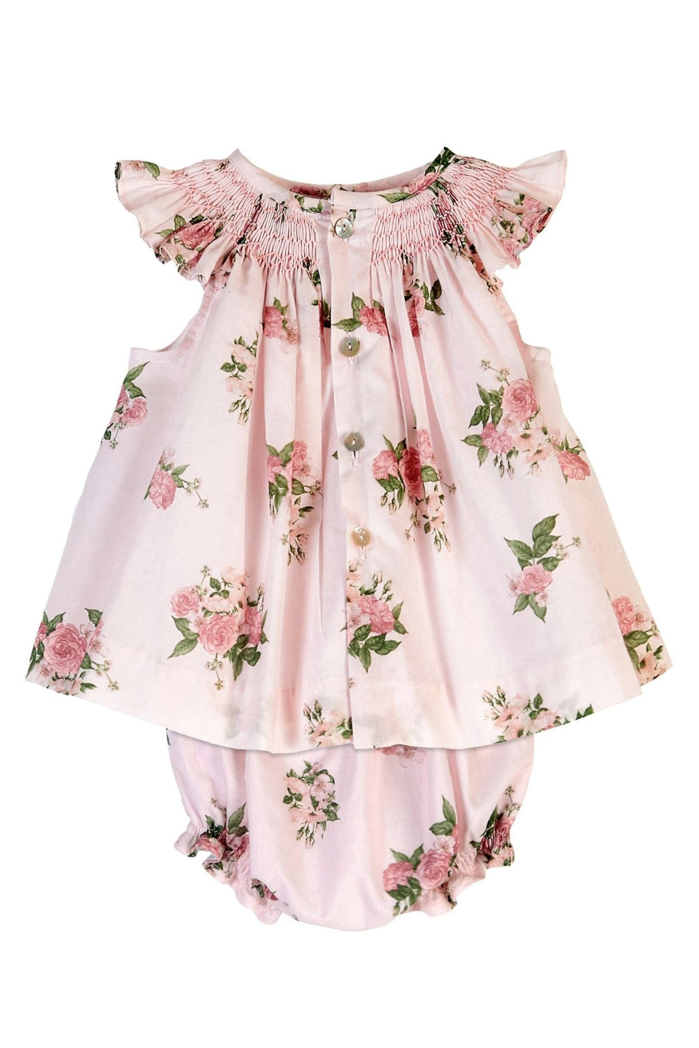 Tartaleta "Coraline" Pink Floral Smocked Dress & Bloomers - Millie and John