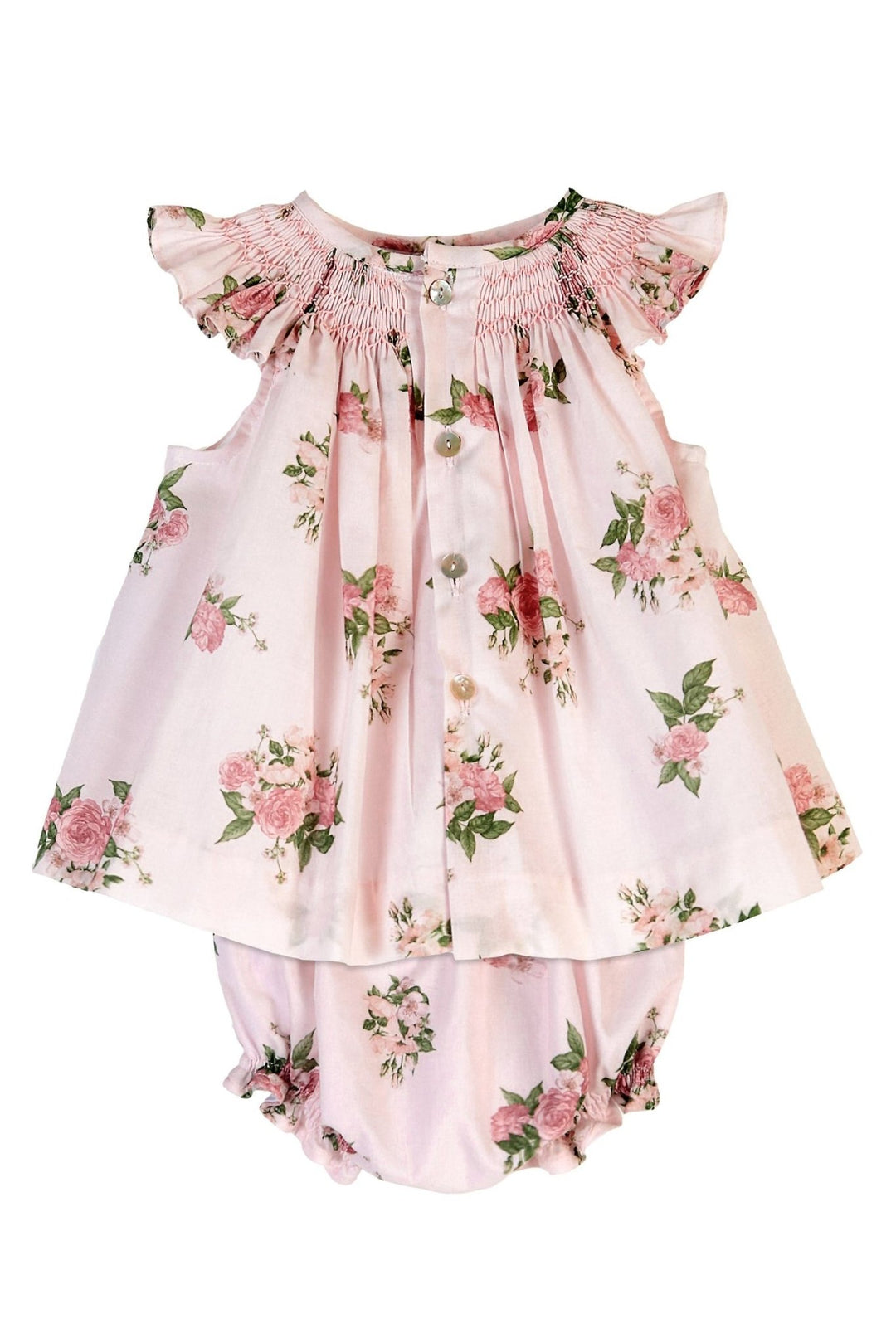 Tartaleta "Coraline" Pink Floral Smocked Dress & Bloomers - Millie and John