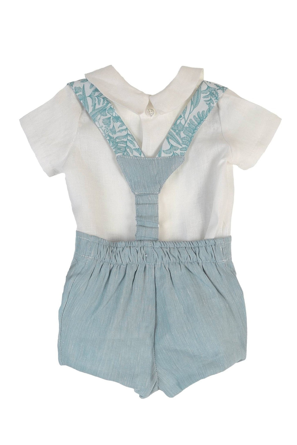 Tartaleta "Frankie" Shirt, Teal Shorts & Floral Braces - Millie and John