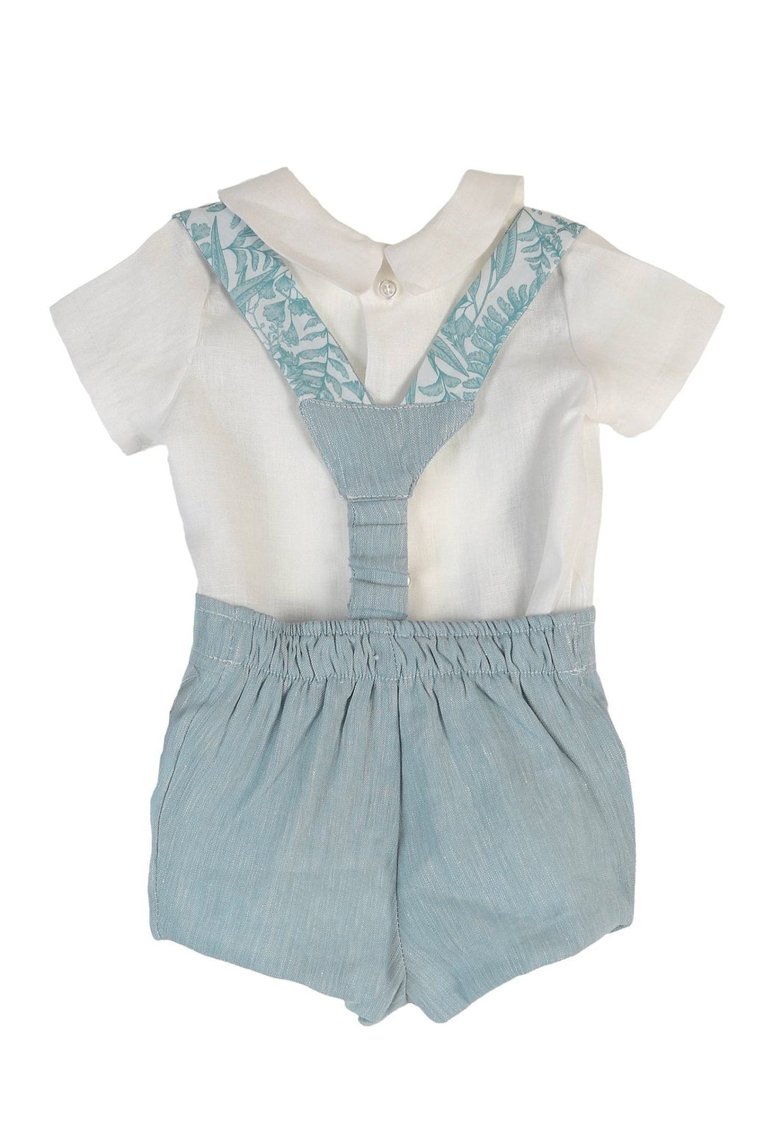 Tartaleta "Frankie" Shirt, Teal Shorts & Floral Braces - Millie and John