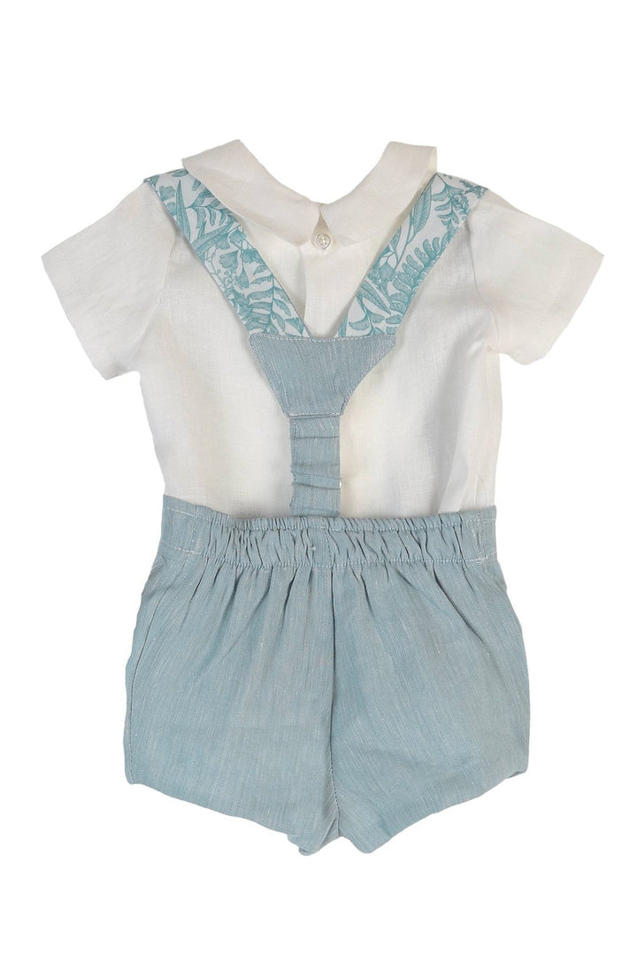 Tartaleta "Frankie" Shirt, Teal Shorts & Floral Braces - Millie and John