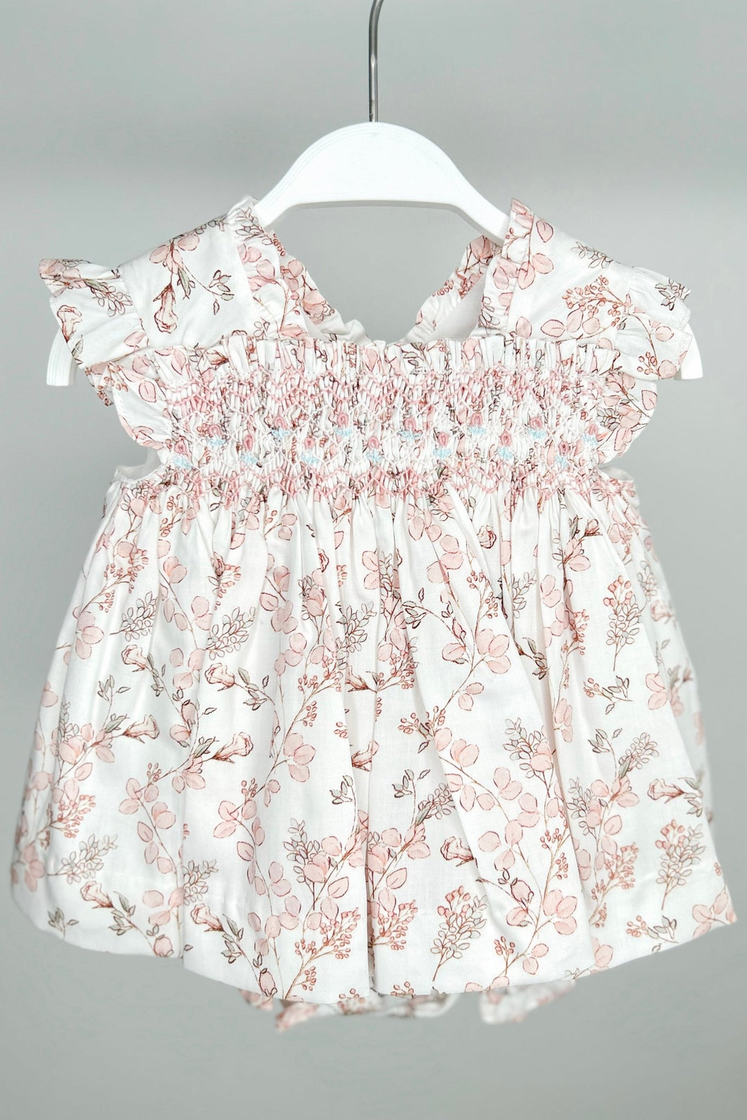Tartaleta "Liora" Pale Pink Floral Smocked Dress & Bloomers - Millie and John