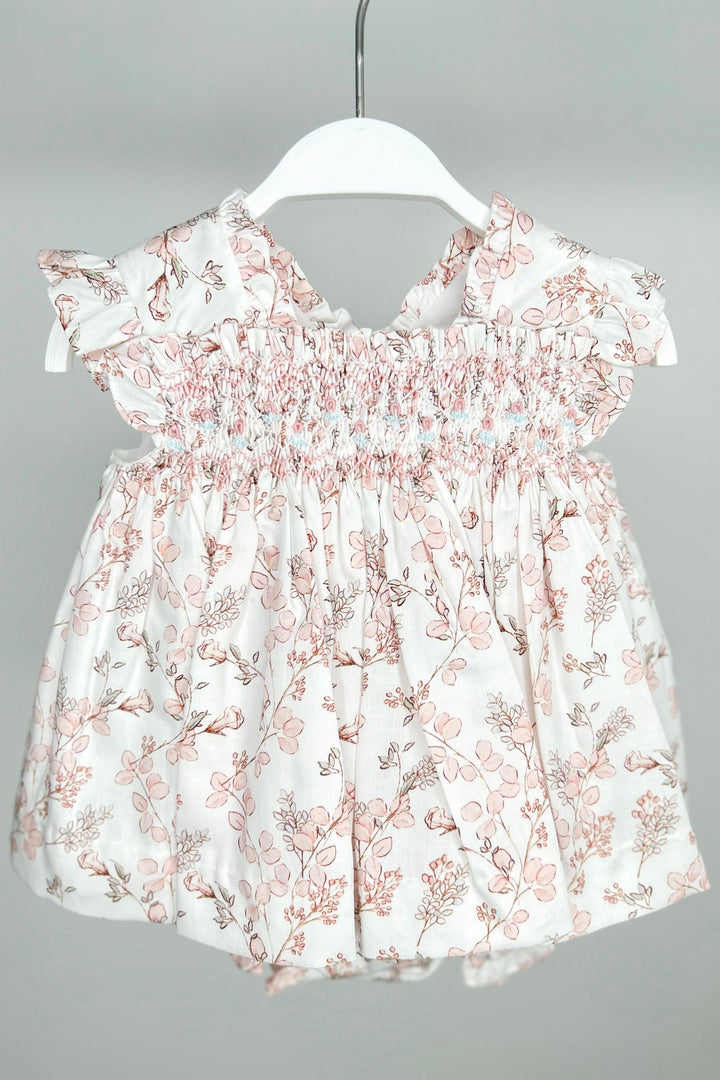 Tartaleta "Liora" Pale Pink Floral Smocked Dress & Bloomers - Millie and John