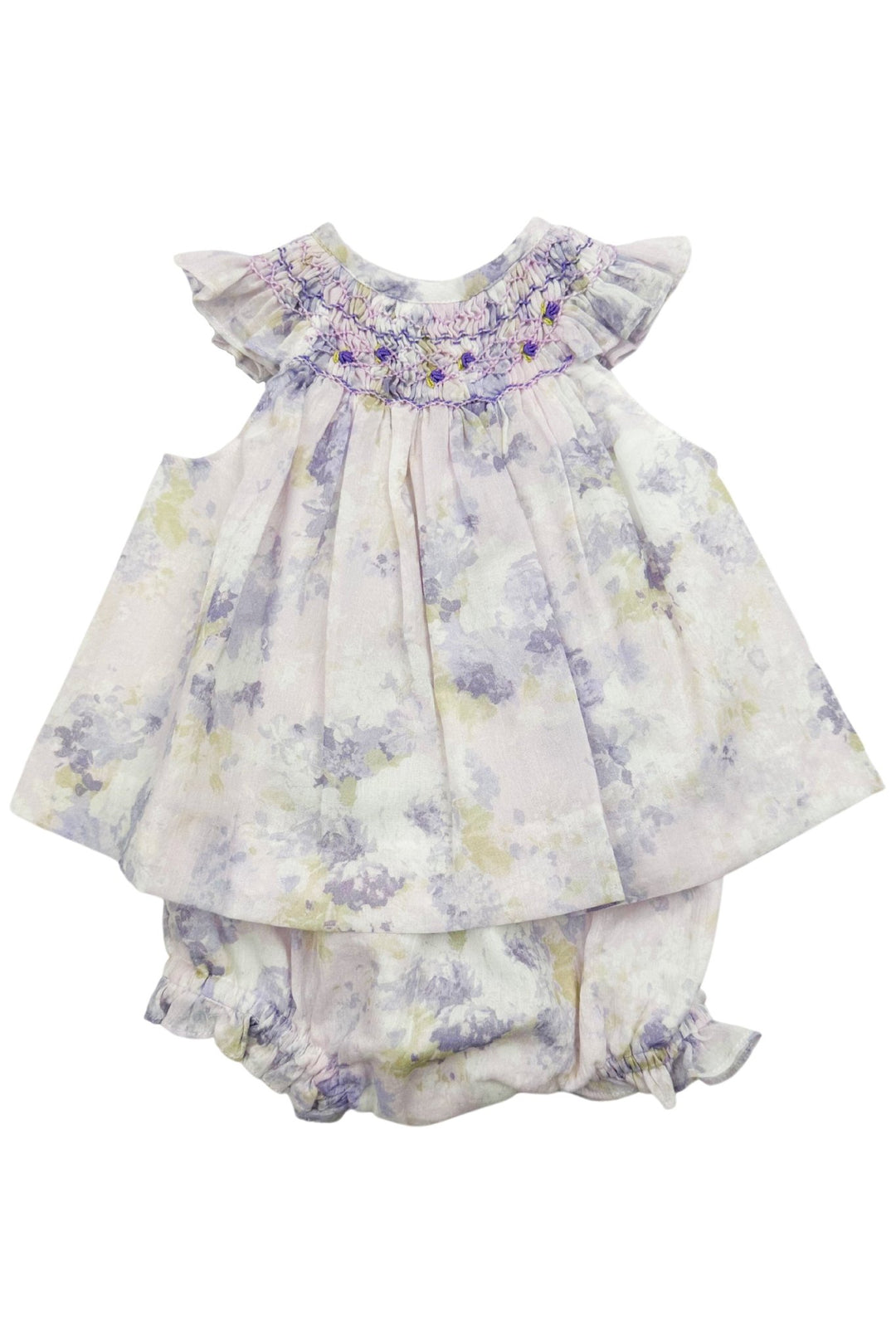Tartaleta "Serenity" Lilac Floral Smocked Dress & Bloomers - Millie and John