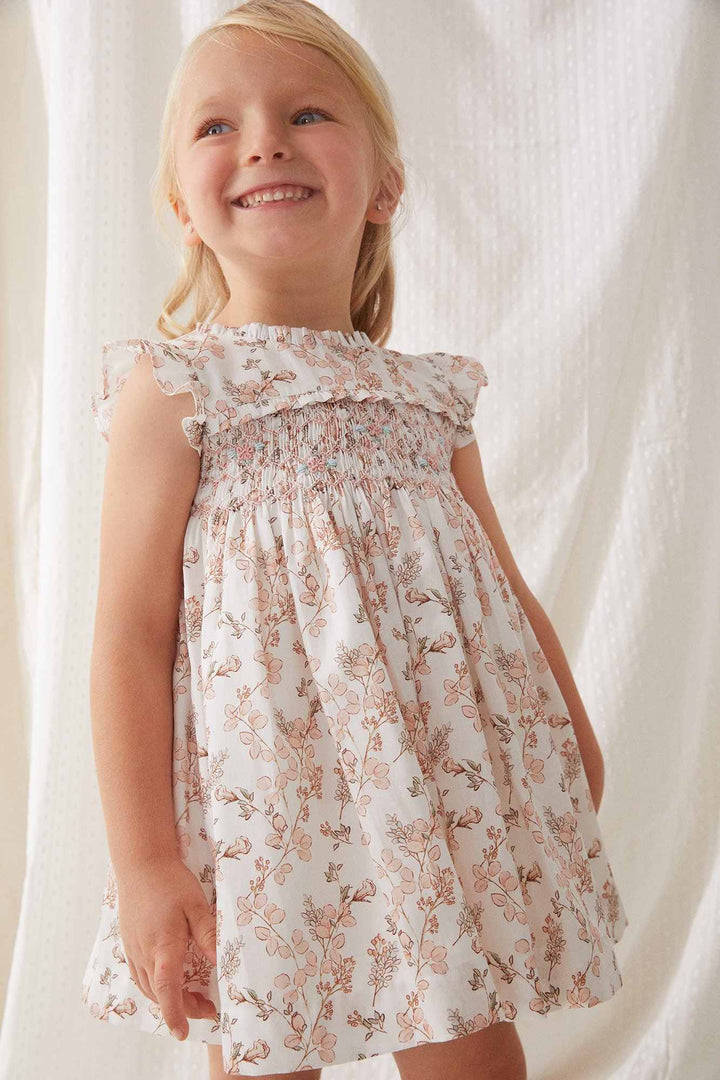 Tartaleta "Sybil" Pale Pink Floral Smocked Dress - Millie and John