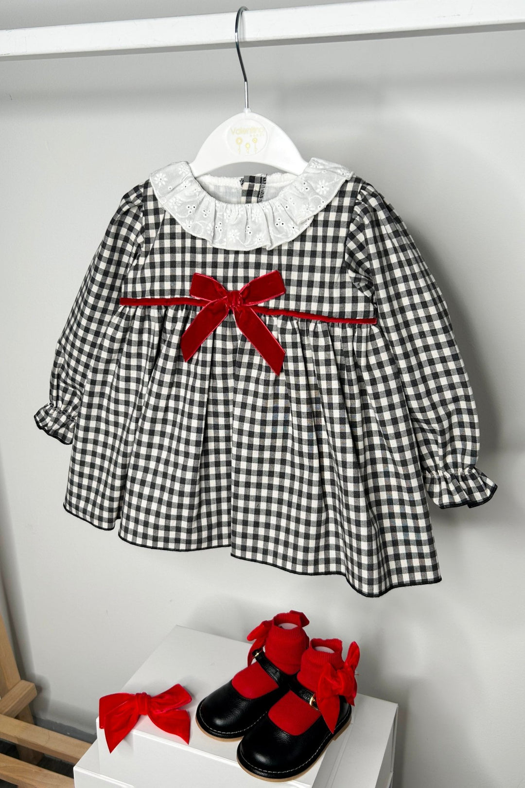 Valentina Bebes "Adaline" Black Gingham Dress Set - Millie and John