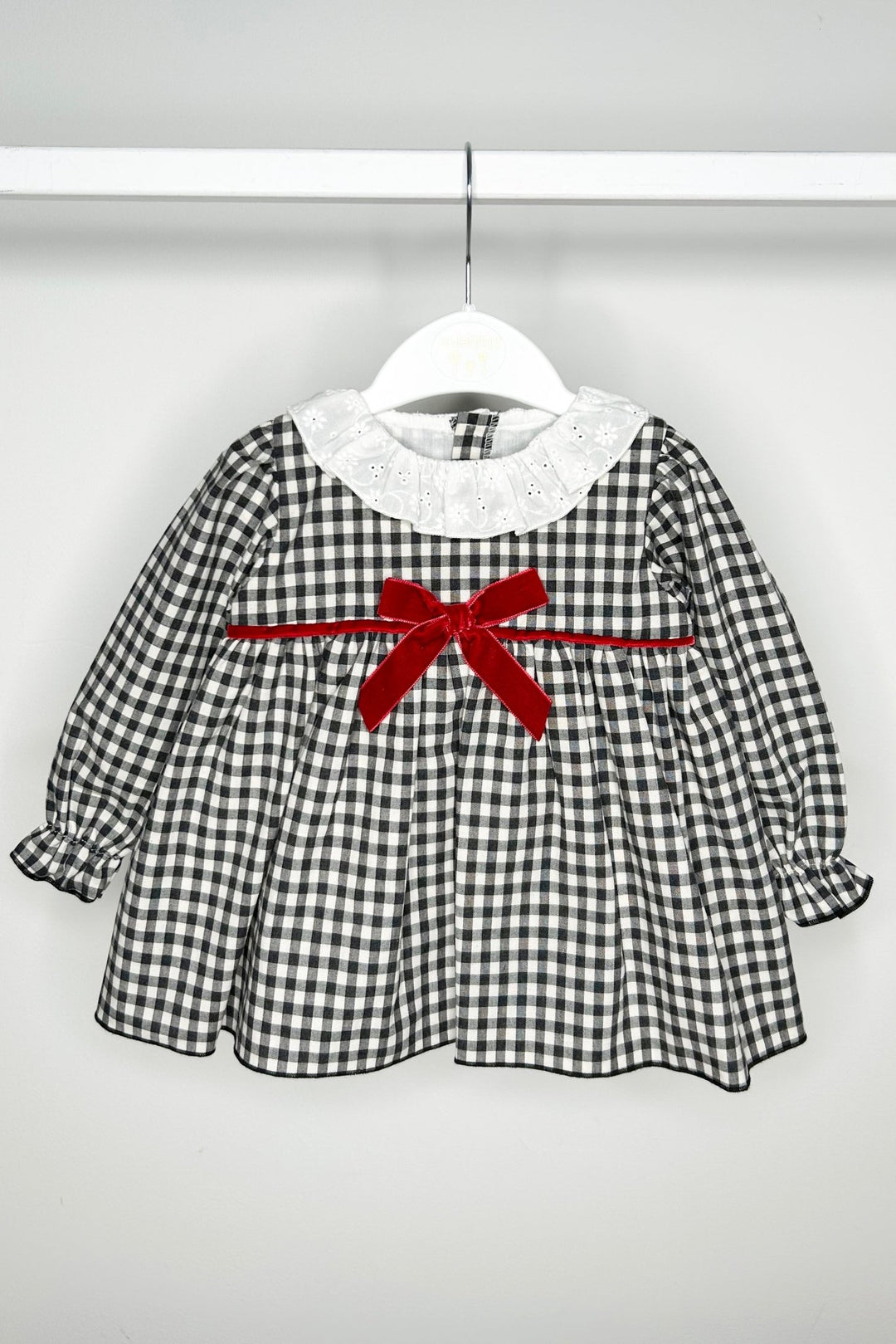Valentina Bebes "Adaline" Black Gingham Dress Set - Millie and John