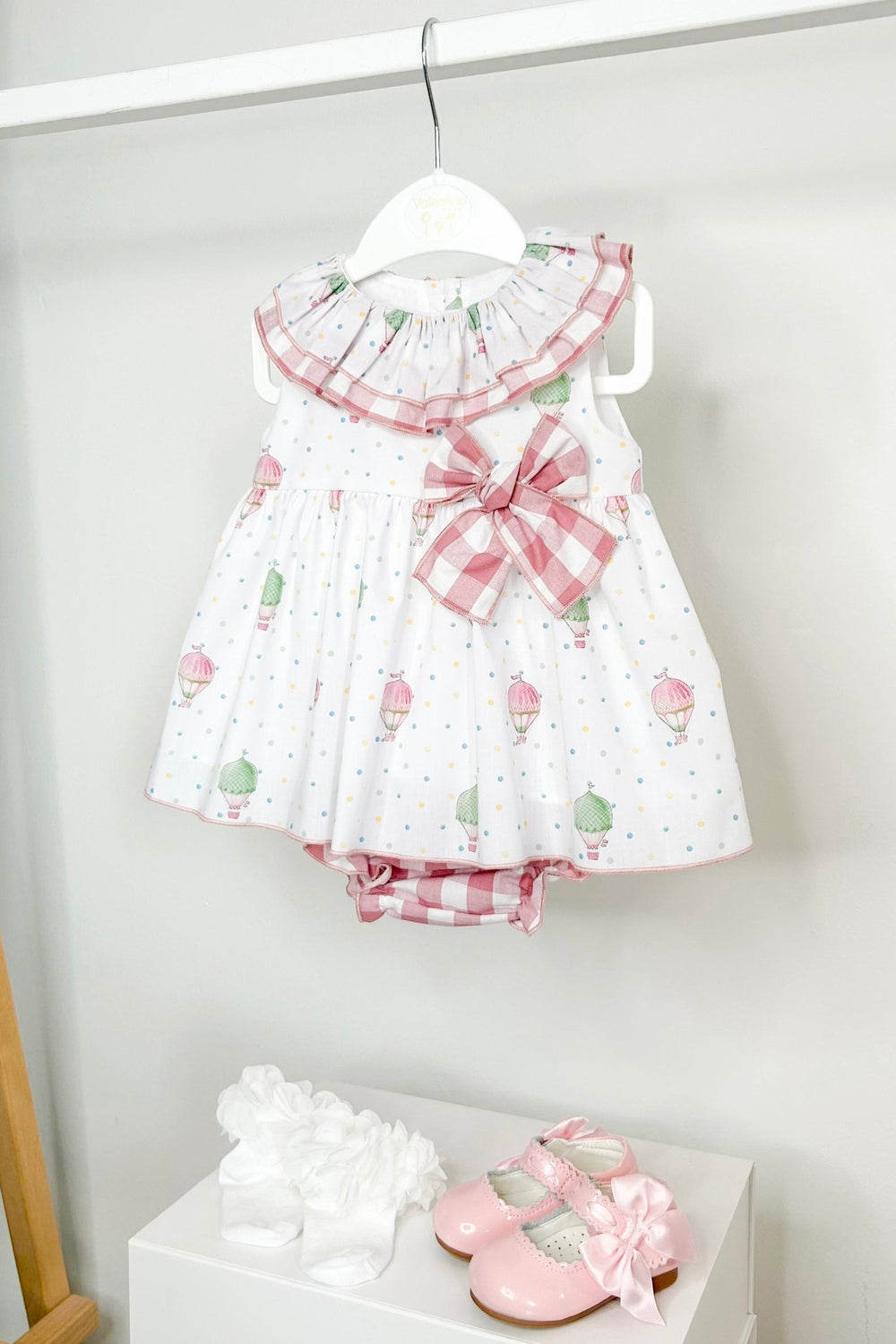 Valentina Bebés "Aubrey" Pink Hot Air Balloon Dress & Bloomers - Millie and John