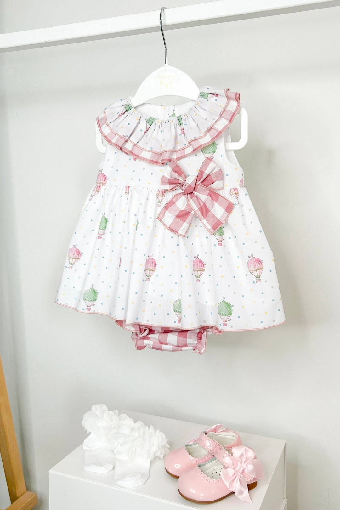 Valentina Bebés "Aubrey" Pink Hot Air Balloon Dress & Bloomers - Millie and John