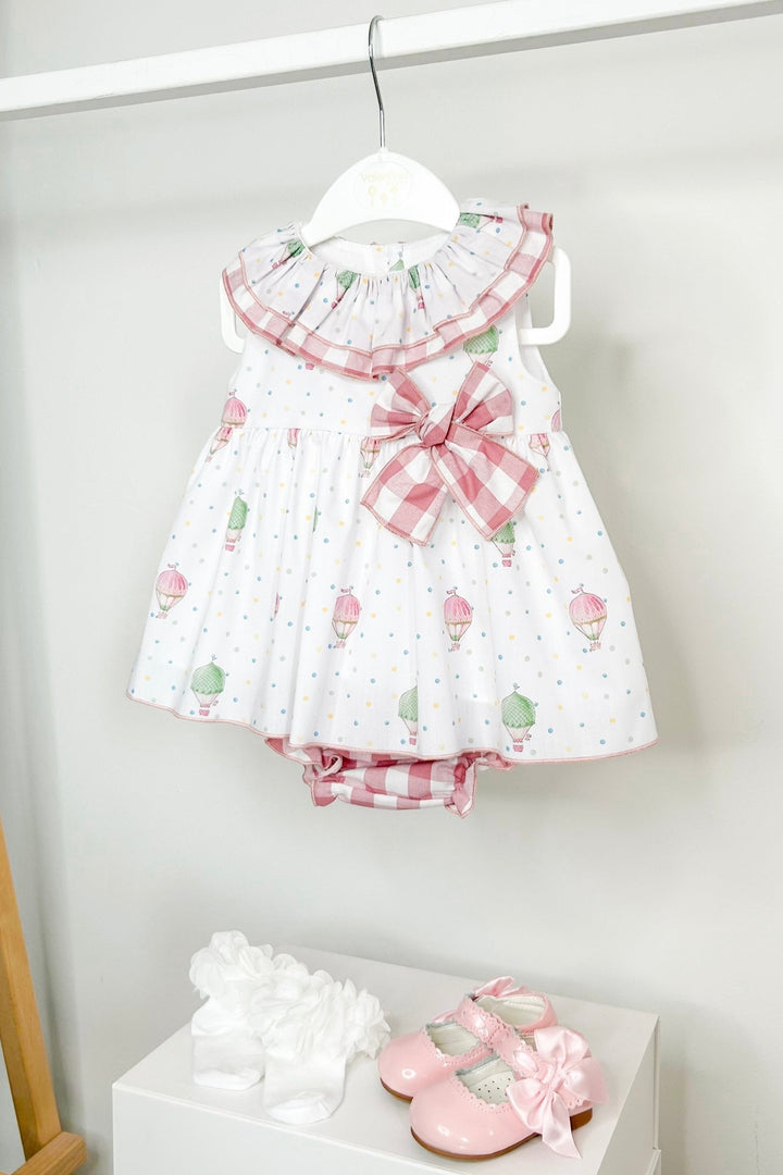 Valentina Bebés "Aubrey" Pink Hot Air Balloon Dress & Bloomers - Millie and John