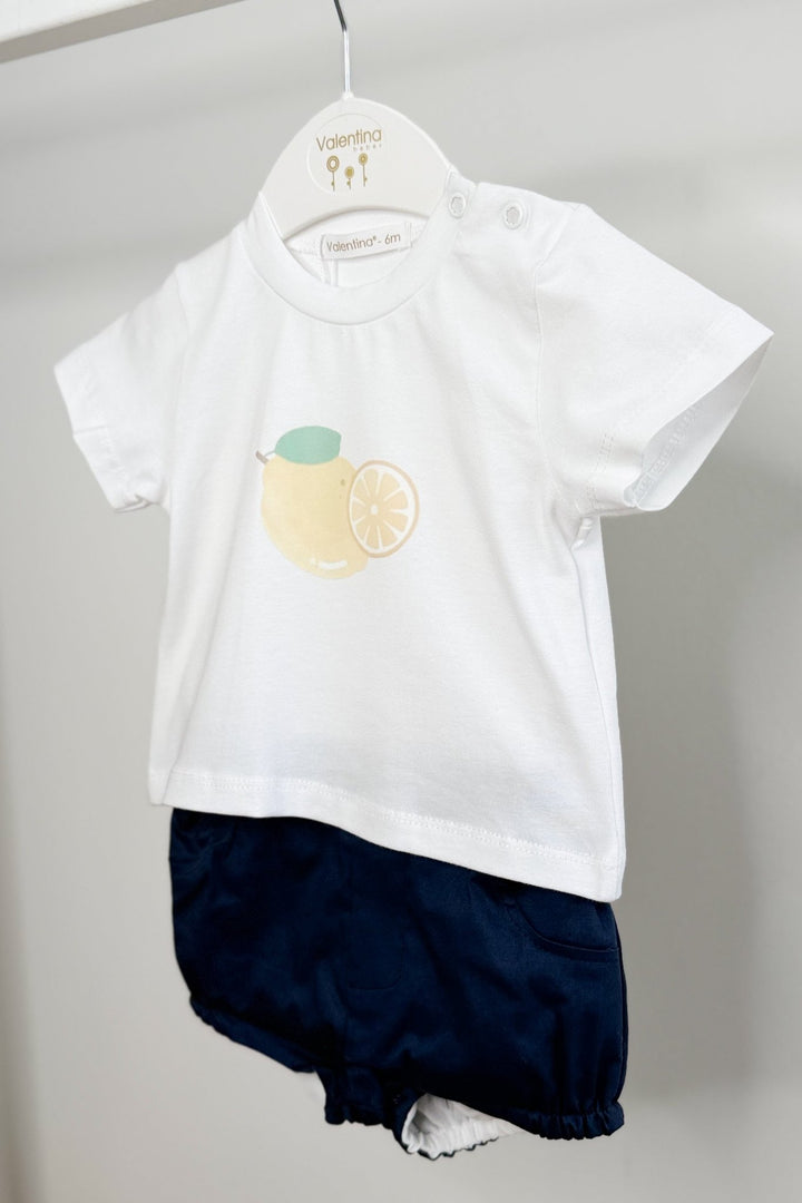 Valentina Bebés "August" Lemon T-Shirt &amp; Shorts - Millie and John