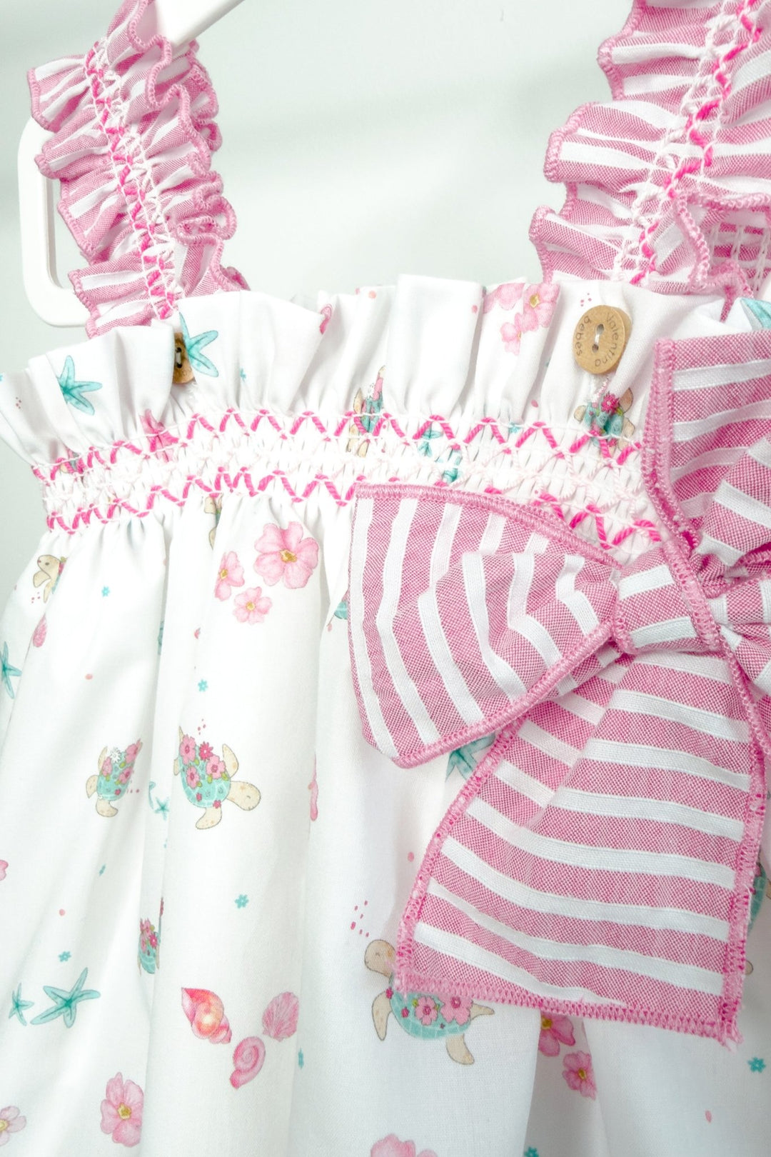 Valentina Bebés "Aurelie" Pink Beach Print Blouse &amp; Skort - Millie and John