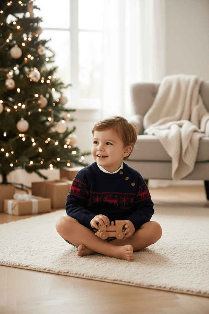 Valentina Bebés "Brody" Navy & Red 3 - Piece Shorts Set - Millie and John