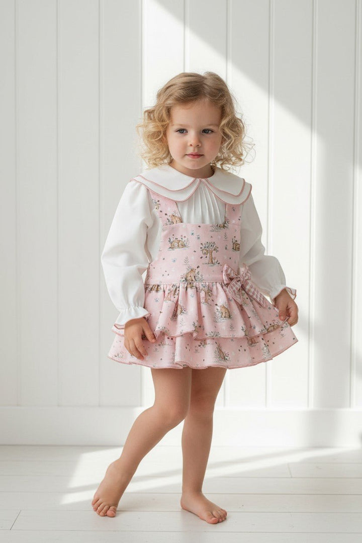 Valentina Bebés "Emma" Pale Pink Bear Romper &amp; Blouse - Millie and John