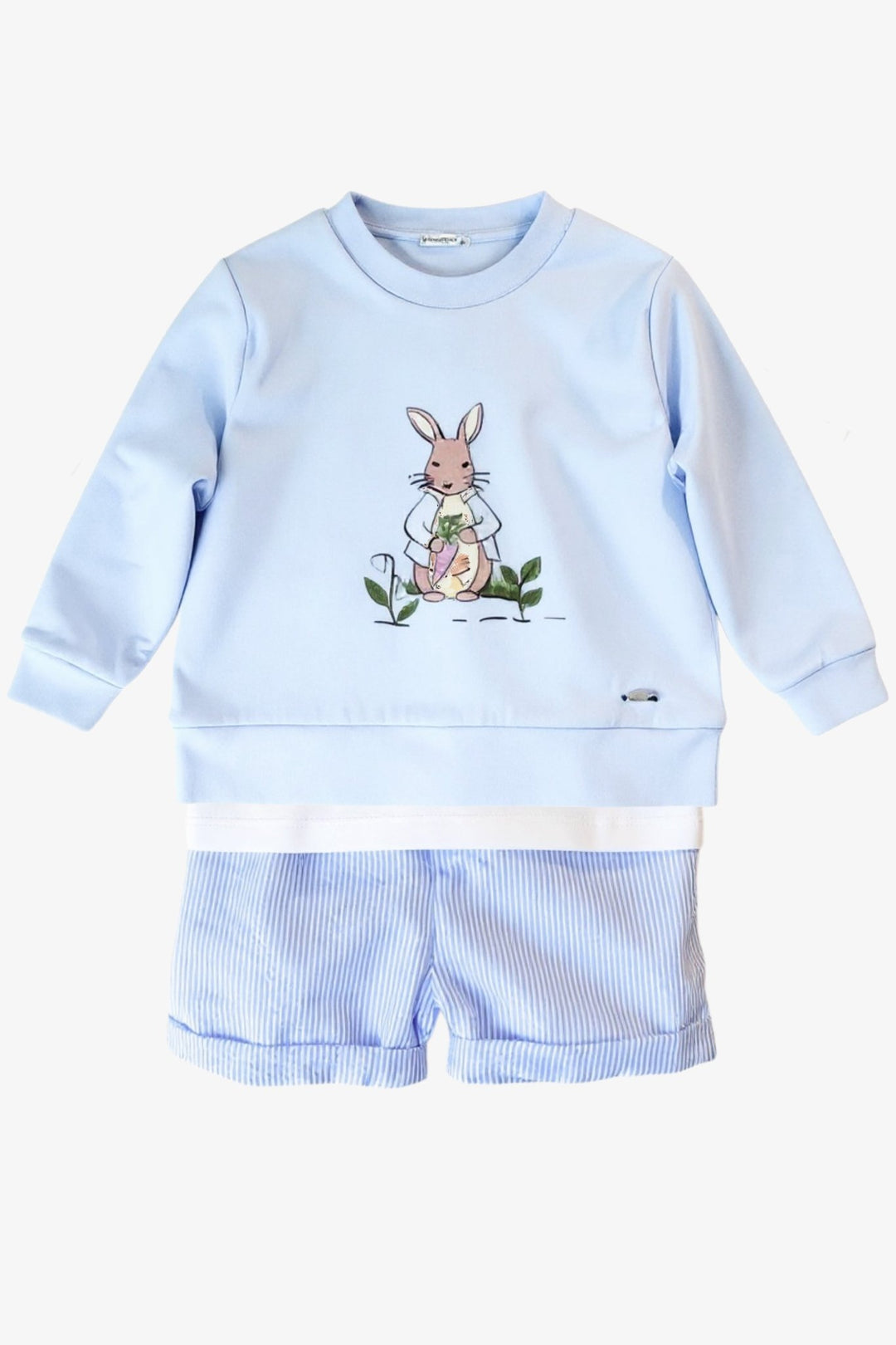 Valentina Bebés "Felix" Blue Peter Rabbit Sweatshirt, T-Shirt &amp; Shorts - Millie and John