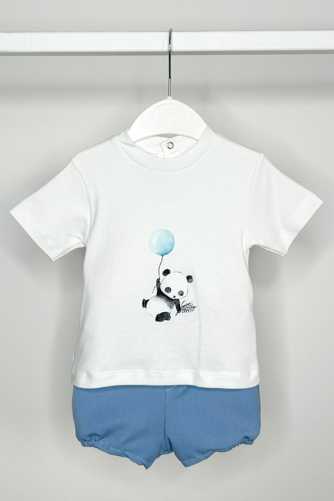 Valentina Bebés "Finnick" Blue Gingham Shirt, T-Shirt & Shorts - Millie and John