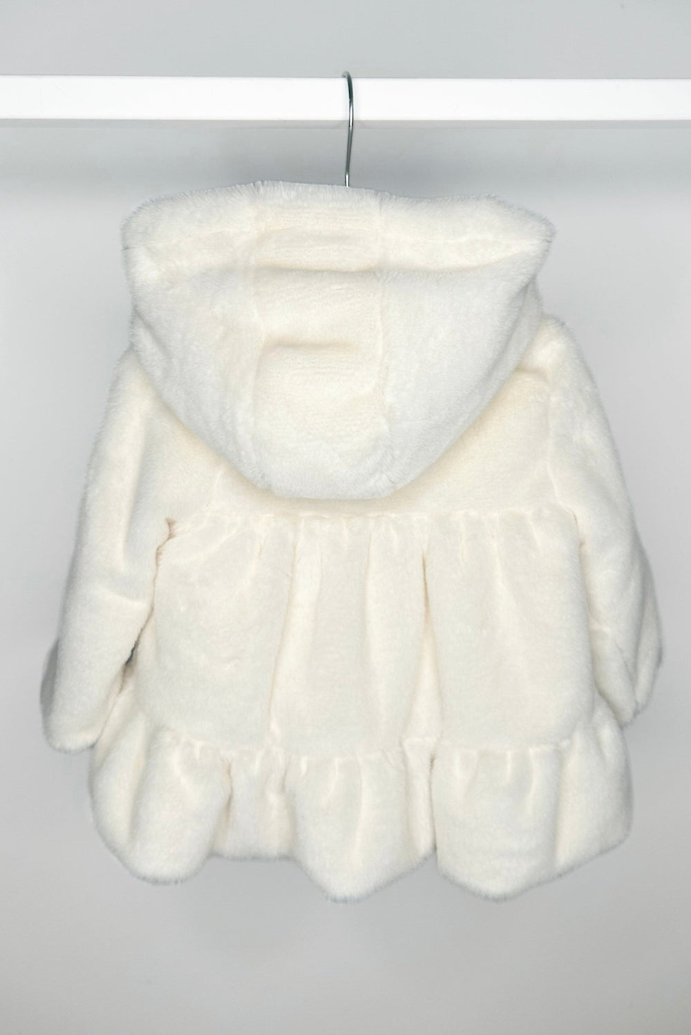 Valentina Bebes Ivory Faux Fur Hooded Coat - Millie and John