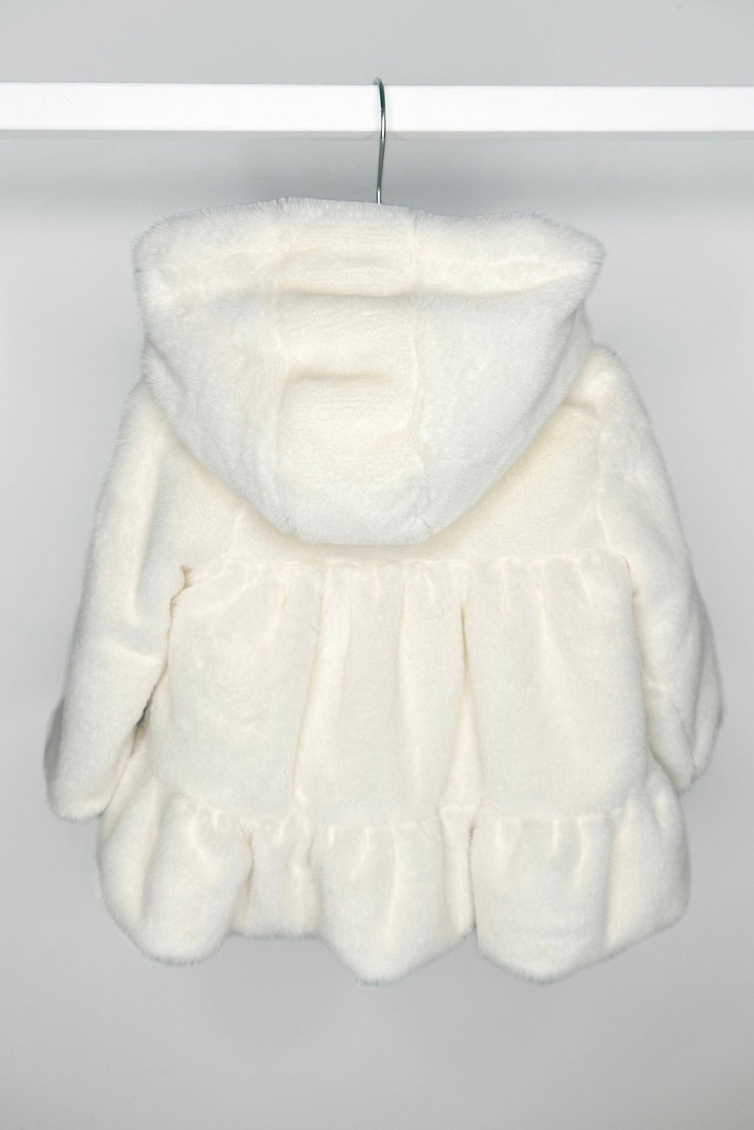 Valentina Bebes Ivory Faux Fur Hooded Coat - Millie and John