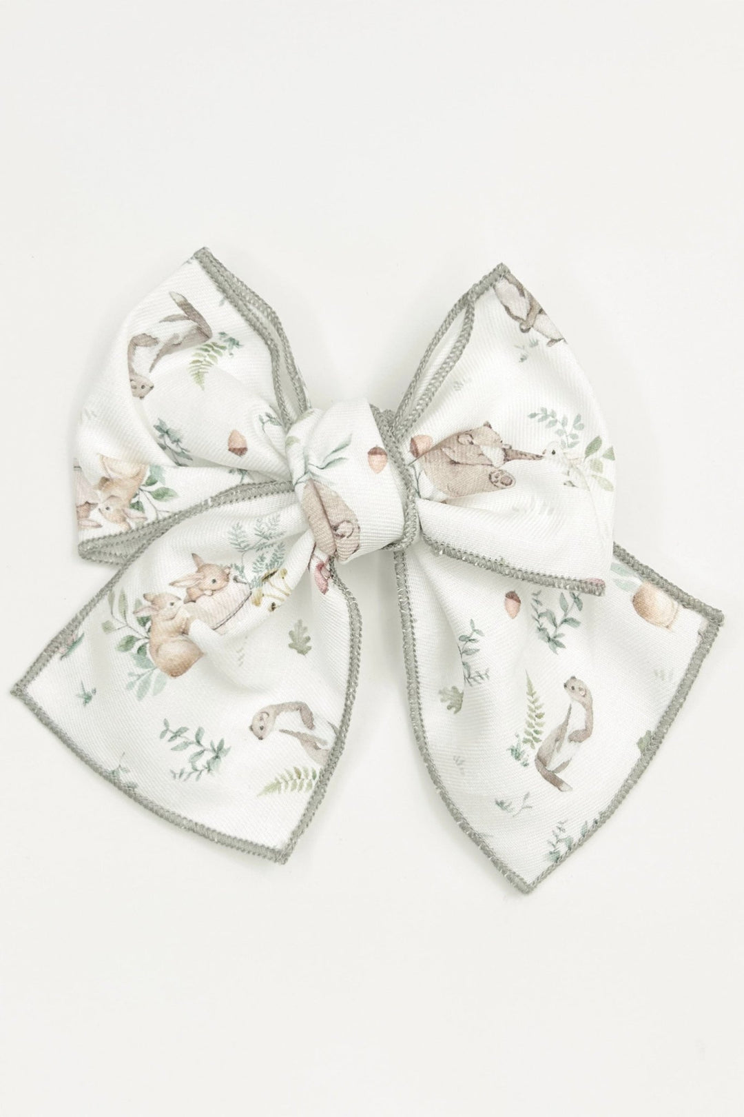 Valentina Bebes Khaki Bunny Print Hair Bow - Millie and John