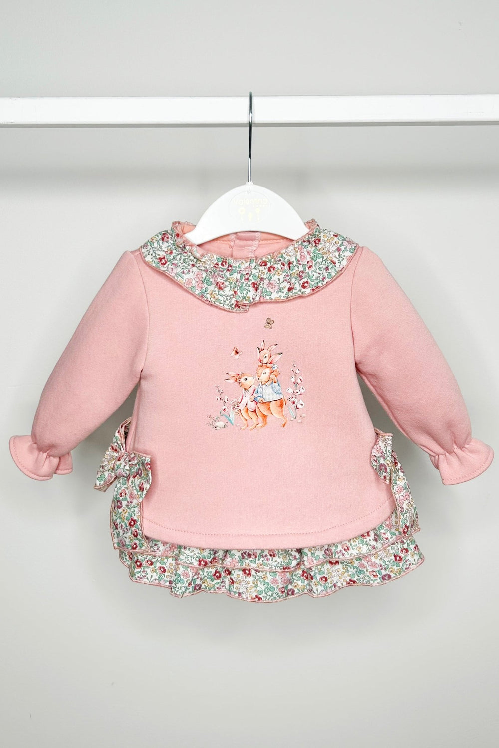 Valentina Bebes "Lucille" Dusky Pink Sweatshirt & Floral Skort - Millie and John