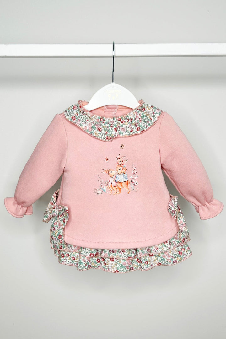 Valentina Bebes "Lucille" Dusky Pink Sweatshirt & Floral Skort - Millie and John