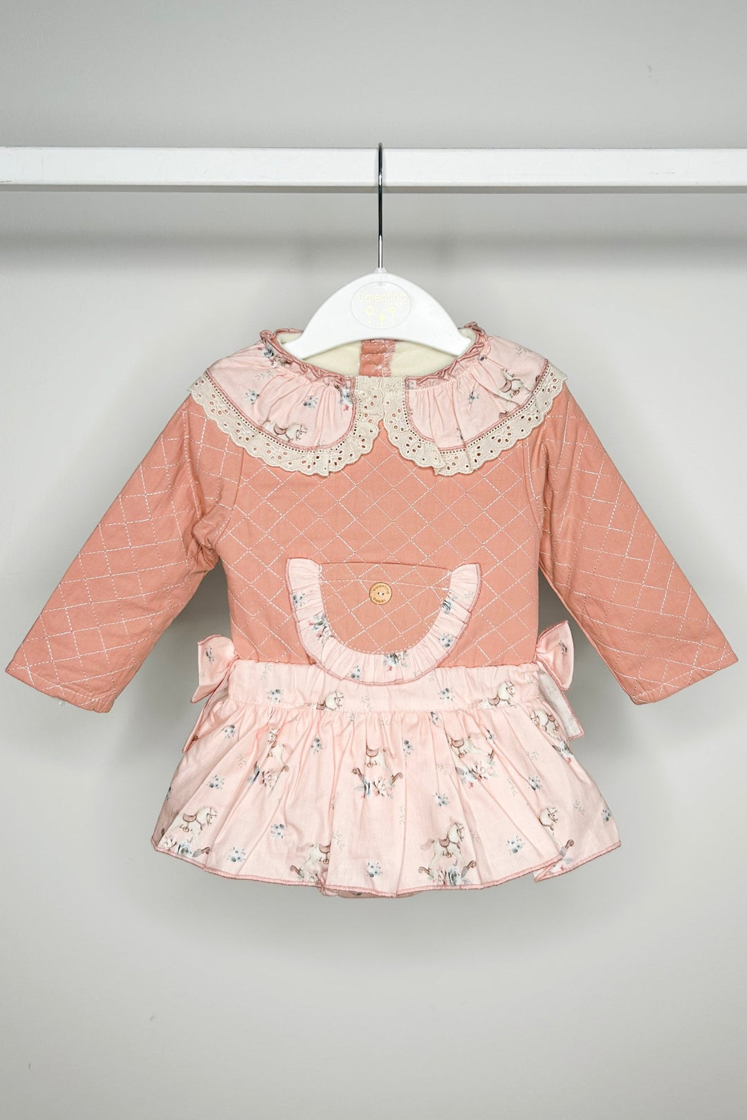 Valentina Bebes "Lula" Salmon Pink Carousel Pony Top & Skort - Millie and John