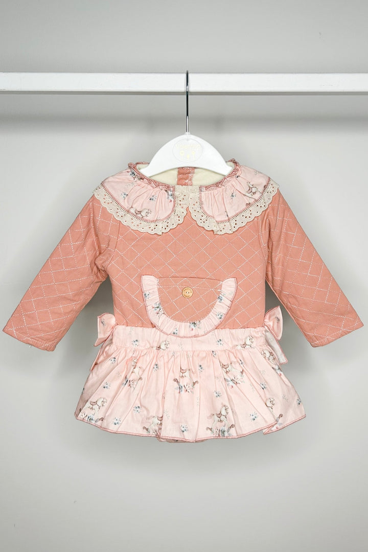 Valentina Bebes "Lula" Salmon Pink Carousel Pony Top & Skort - Millie and John