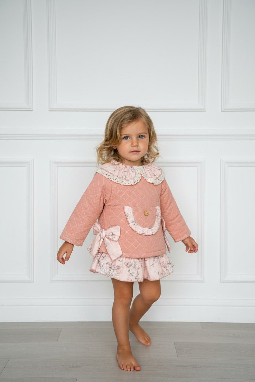 Valentina Bebes "Lula" Salmon Pink Carousel Pony Top &amp; Skort - Millie and John