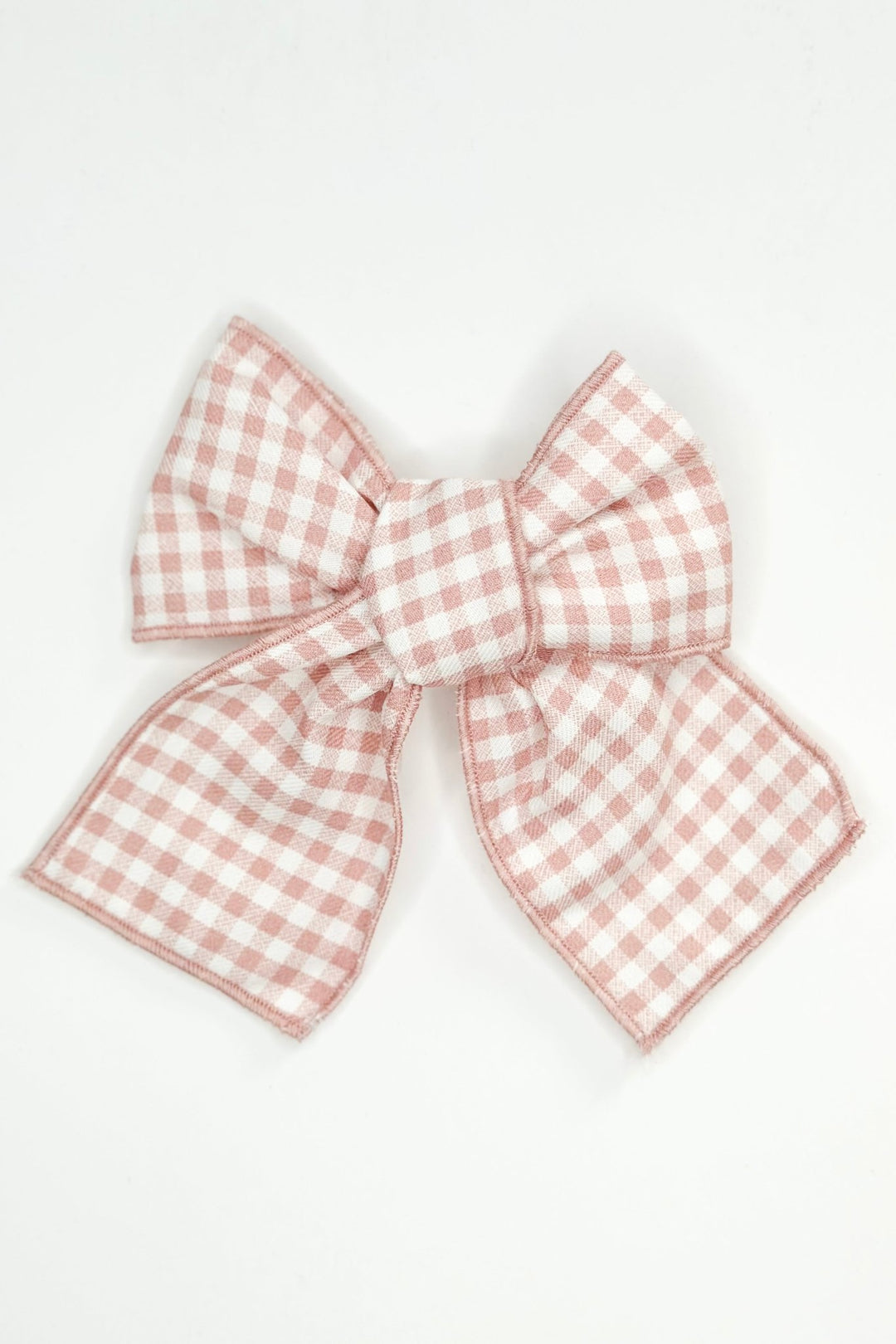 Valentina Bebés Pale Pink Gingham Hair Bow - Millie and John