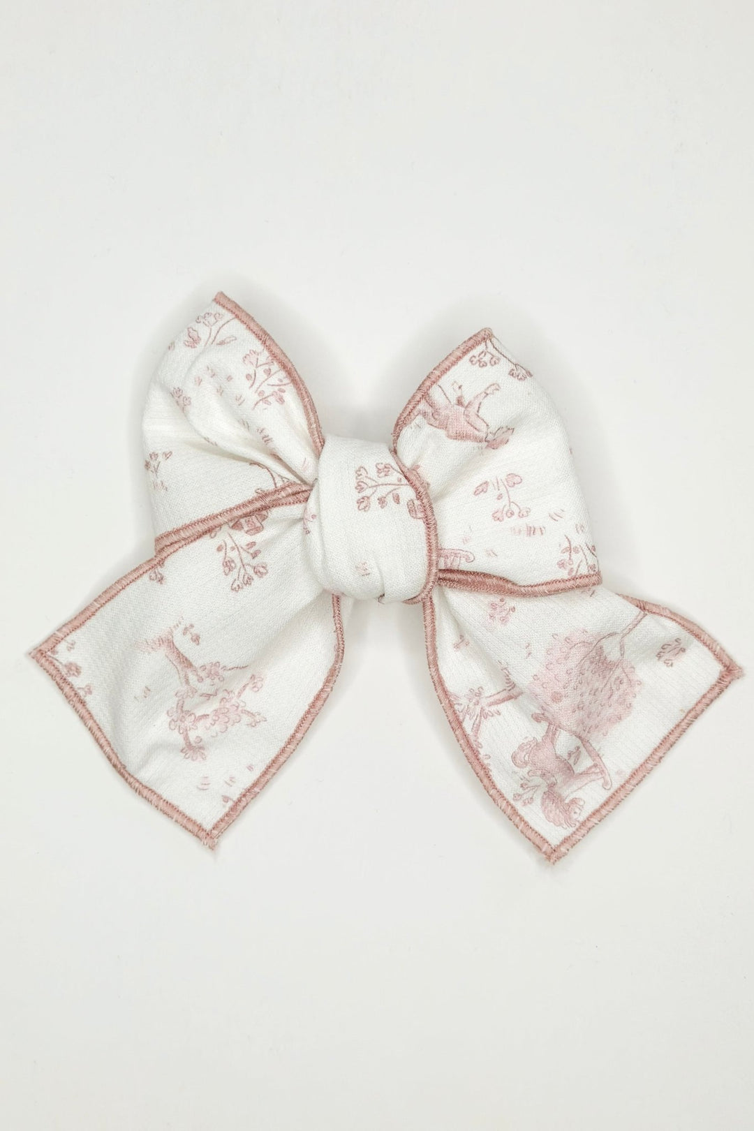 Valentina Bebés Pale Pink Toile de Jouy Hair Bow - Millie and John