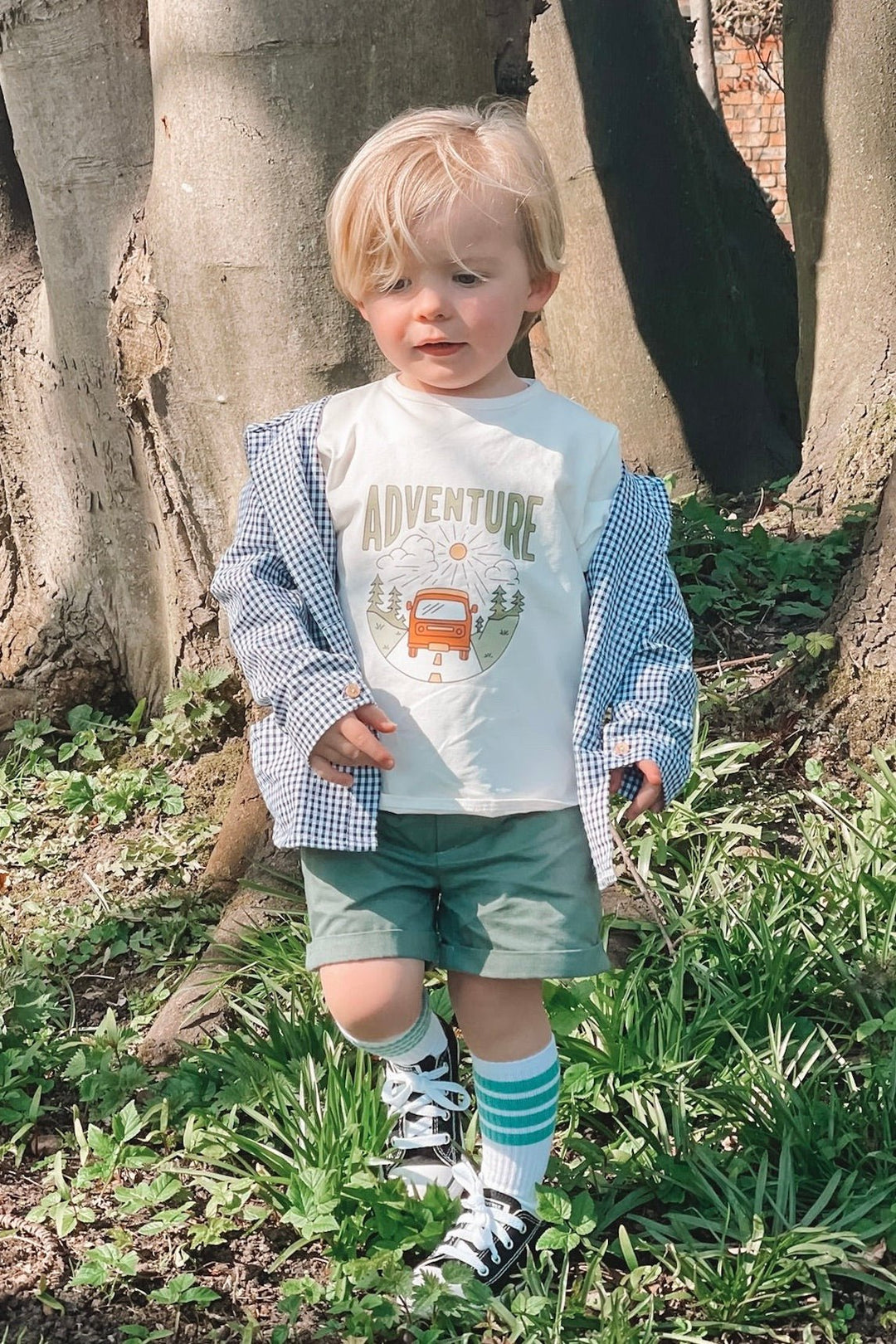 Valentina Bebes "Rafferty" Black Gingham Hoodie, T-Shirt & Shorts - Millie and John