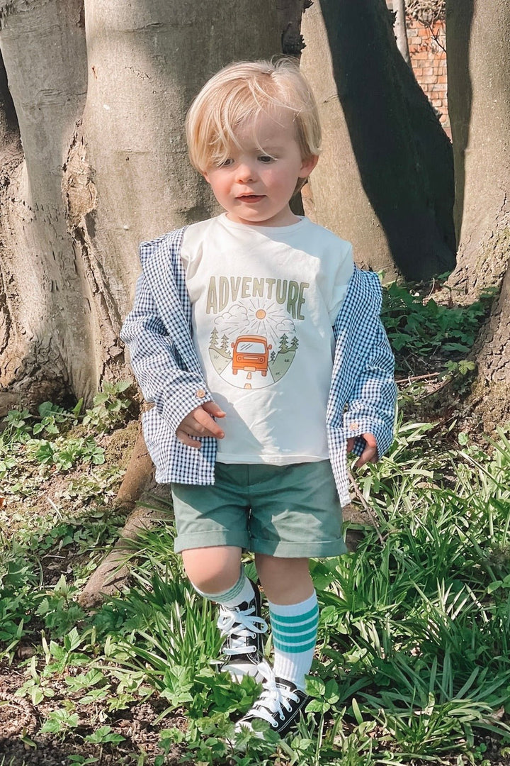 Valentina Bebes "Rafferty" Black Gingham Hoodie, T-Shirt & Shorts - Millie and John