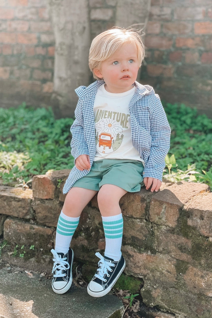 Valentina Bebes "Rafferty" Black Gingham Hoodie, T-Shirt & Shorts - Millie and John