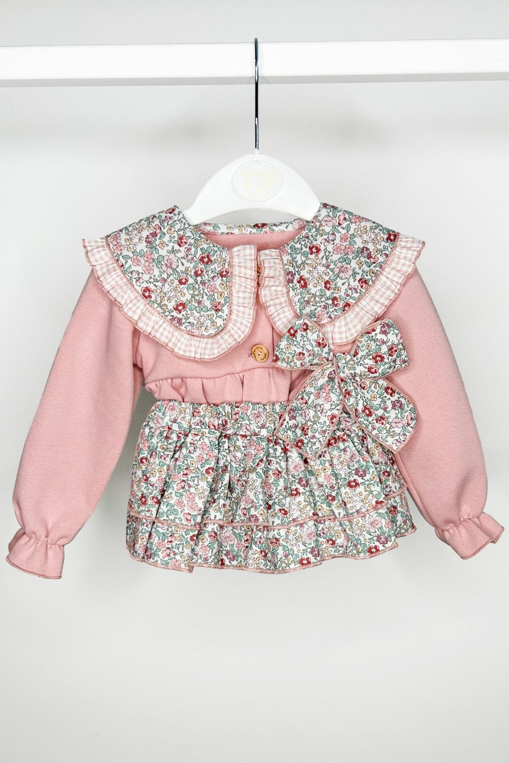 Valentina Bebes "Shelby" Dusky Pink Sweatshirt & Floral Skirt - Millie and John