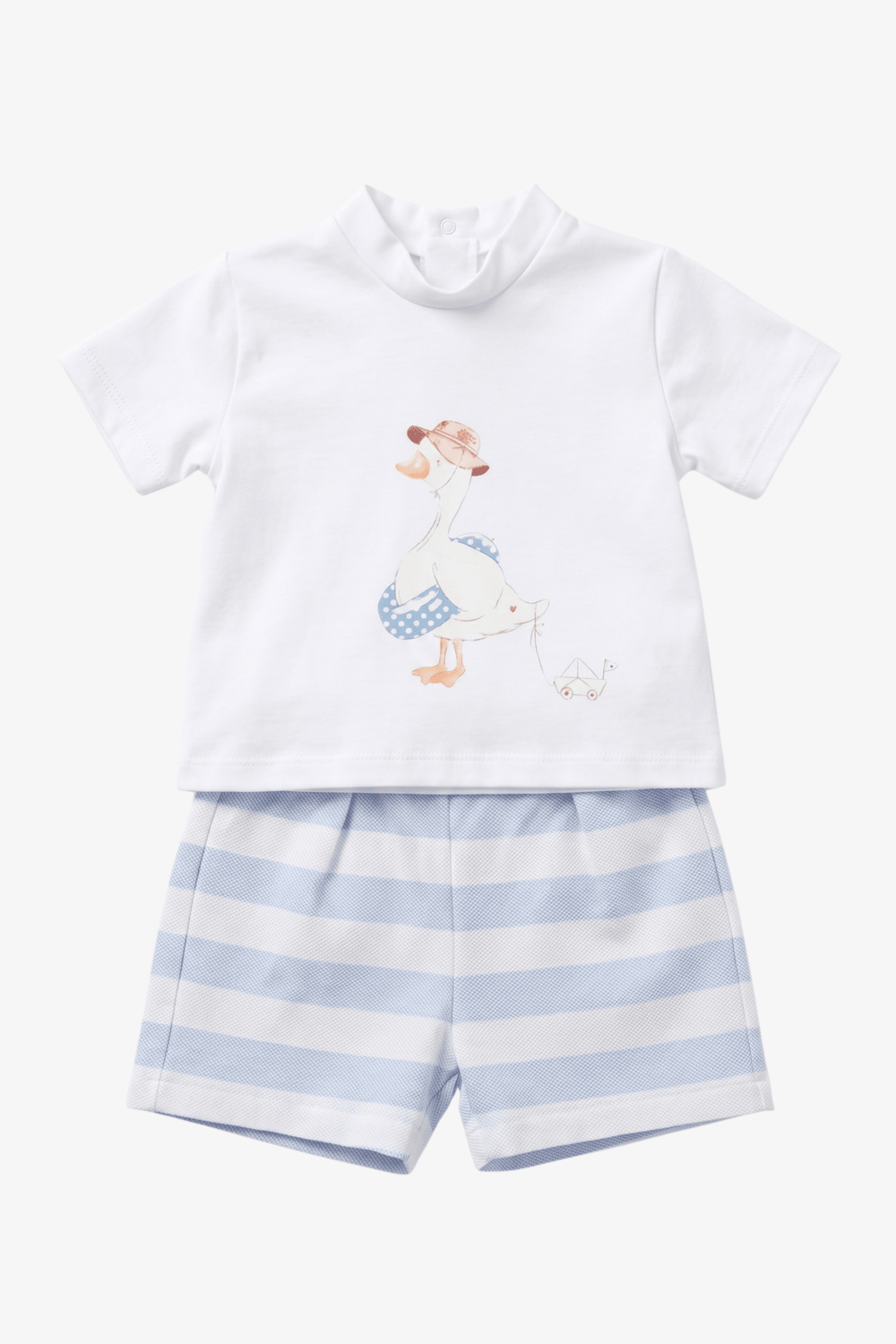 Valentina Bebés "Thaddeus" Blue Duck T-Shirt & Shorts - Millie and John